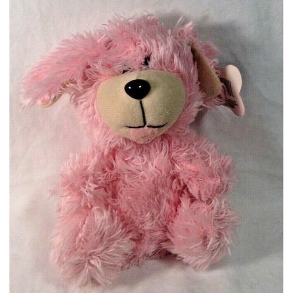 Cuddly Cousins Pink Plush Dog Puppy 8" Sitting Stuffed Animal Toy - Picture 1 of 2